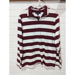 J. Crew Mens Sweatshirt Mercantile 100% Cotton Stripe Red Size Small NWT